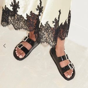 Freda Salvador Piper Buckle Leather Sandals